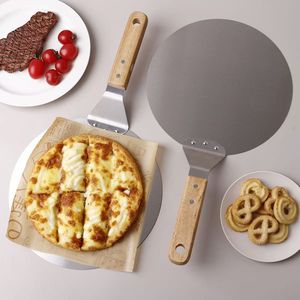 Espátulas para pizza de acero inoxidable con mangos de madera, disponibles en tamaños de 10 y 12 pulgadas, directamente de fábrica. - Product Image 1
