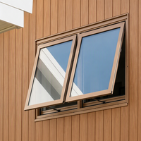 Fenêtre à auvent en alliage d'aluminium thermolaqué, double vitrage, verre de sécurité, résistante aux intempéries, à ouverture par le haut pour appartement