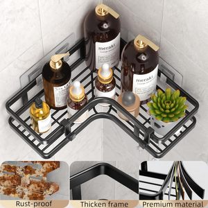 Portaoggetti angolare per <span class=keywords><strong>doccia</strong></span> CF, portaoggetti da <span class=keywords><strong>doccia</strong></span> con portasapone e ganci per asciugamani, portaoggetti da bagno in <span class=keywords><strong>acciaio</strong></span> inossidabile antiruggine - Product Image 2
