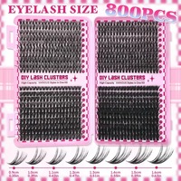 Vente chaude DIY Cluster Cils Livre Kit À La Main 30D 40D 50D 80D 100D Mixte Longueur D Curl Fans Cils Ensemble En Gros
