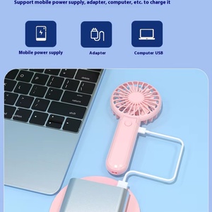 Ventilateur portable pliable d'extérieur avec affichage numérique, mini-ventilateur de bureau rechargeable USB - Product Image 6