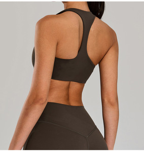 Wholesale Women Halter U Neck Racerback Yoga Bra Removable Padded <b>Low</b> Impact Sports Crop <b>Top</b> Gym Pilates Workout Active Wear - Product Image 2