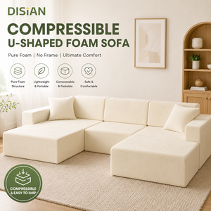 Oversize U-Shaped Modular Deep Seat Cloud Couch Sectional Set Corduroy Fabric <b>Memory</b> <b>Foam</b> for Living Room Modern - Product Image 3