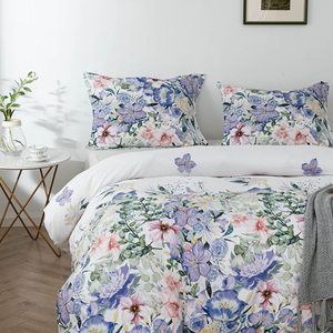 New Luxury Custom Ultra Soft Bedding <strong>Set</strong> Floral Print <strong>Duvet</strong> Cover <strong>Set</strong> <strong>Purple</strong> Bedding <strong>Sets</strong> - Product Image 3