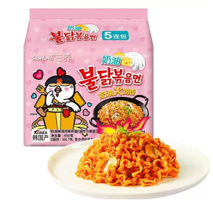 <span class=keywords><strong>Ramen</strong></span> Picante de Pollo Estilo Coreano Buldak, Sabor Suave a <span class=keywords><strong>Carbonara</strong></span>, 650g, Listo para Enviar, Estándar Global - Product Image 1