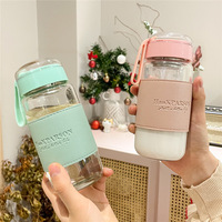 Gobelet à eau en verre résistant à la chaleur, portable, pour hommes et femmes, de haute qualité, épaissi, portable, pour le bureau, tasse à thé, tasse d'été