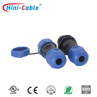 Adaptor Steker Penerbangan Tahan Air Hinicable Power IP68 LD13 LD20 Male Female Docking 2/3 Core 5A/10A 250V PA66 Housing Kuningan