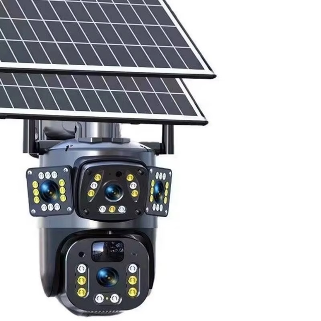 Triple Lens 4G WiFi Solar Camera V360 360° Panoramic View AI Motion Alert Two Way Audio IP66 Outdoor Security System