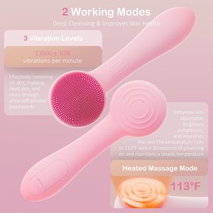Custom Logo Magnetic Charging Electric Facial <b>Scrub</b> Exfoliating Pore Cleaner Hot Cleansing <b>Brush</b> Whitening Eyes Silicone Face - Product Image 5