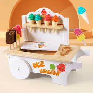 Casa de juegos de educación temprana con combinación de coche de juguete de helado interactivo Venta de niños Simulación de helado interactivo