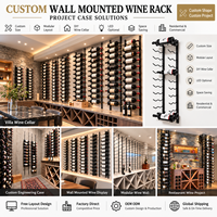 Présentoir mural LED Minghou pour bouteilles, support mural pour bouteilles d'alcool, cave à vin personnalisée, bar d'hôtel, projet commercial, OEM