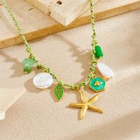 Serie Elemento Océano Collar Bambú Acero - Colgantes Estrella/Tortuga/Caracola, Unisex