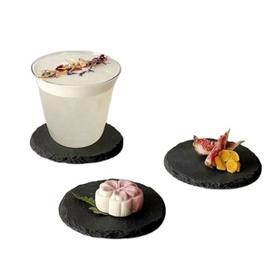 Posavasos de Pizarra Natural, Alfombrillas para Bebidas y Platos de Piedra Negra, Resistentes al Calor para Vajilla, Regalo Promocional Perfecto - Product Image 3