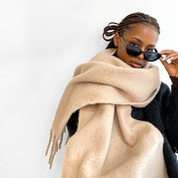 Extra Langer Winter-Mohair-Polyester-Schal für Damen Superweicher Warmer Strickschal und Wickeltuch Schals & Tücher