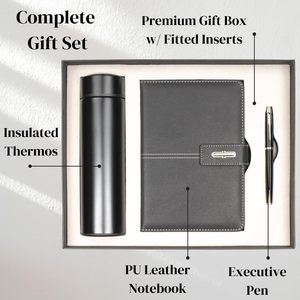 Coffret Cadeau Premium A5 en Similicuir avec Carnet Magnétique, <span class=keywords><strong>Thermos</strong></span> Isotherme et Stylo Exécutif – Idéal pour les Affaires - Product Image 2