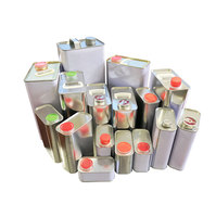 Boîte de conserve carrée en métal de 5lt 5 litres avec capuchon de couvercle de bec flexible en plastique et poignée pour huile moteur pour huile de machine