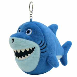 Customized Blue shark plush keychain, <b>Mini</b> shark <b>keyring</b>, Shark bag charm, Ocean animal plush keychain - Product Image 3