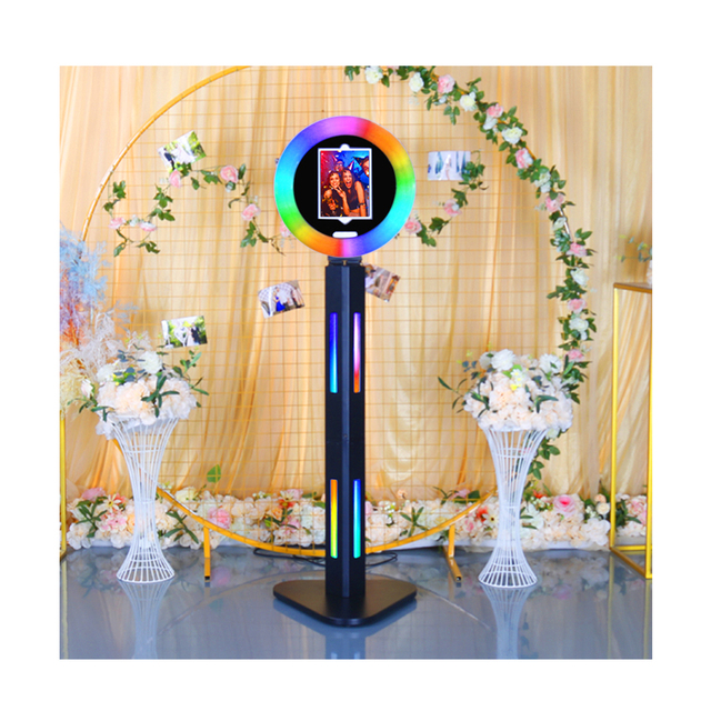 Wedding Portable Ring Light Selfie Spin 3d Video Booth Photobooth Stand Printer Photo Booth Rotating Machine