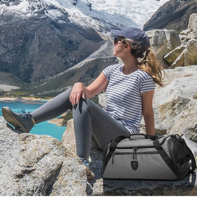 Bolsa de viaje deportiva multifuncional de gran capacidad para hombres y mujeres, equipaje portátil, nueva separación en seco y húmedo, cremallera geométrica para Fitness - Product Image 5