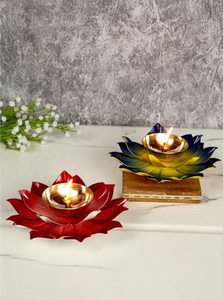ตะเกียงลอยน้ำรูปดอกบัวทองเหลืองชุบทอง ของตกแต่งบ้าน - Product Image 6
