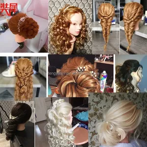 Nuevo Producto FENGYUAN Cabeza de Maniquí para Prácticas de Peluquería con Cabello <span class=keywords><strong>Largo</strong></span> de 51 cm, Cabello Sintético 100% Liso - Product Image 4