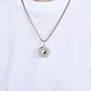 Rétro vent national <span class=keywords><strong>Tai</strong></span> <span class=keywords><strong>Chi</strong></span> Bagua carte en acier inoxydable pendentif collier marée nationale touristique souvenir source fabricants spot - Product Image 4