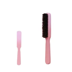 PINK Men's bristle beard Beard brush Grease head styling comb broken hair wooden cleaning brush