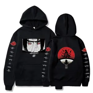 Wholesale Long Sleeve Polyester Anime Hoodie Sweatshirt Fall Hooded Sweatshirt Pullover Fleeced Cheap Youth Anime hoodies