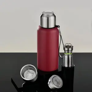 Botol air termos stainless steel 316, produk grosir termos kapasitas besar dengan tutup dan botol air infuser teh