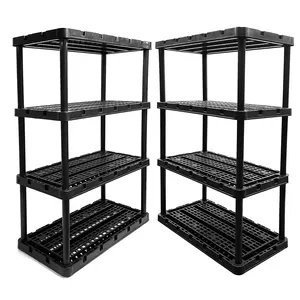 Heavy Duty Kitchen Warehouse Store Black Plastic Ventilated Storage Shelving Unit Plate Racks