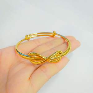 Aleación de cobre 18K Oro Herakles Nudo Doble Nudo Brazalete <span class=keywords><strong>simple</strong></span> Brazalete Regalo del día de San Valentín - Product Image 2