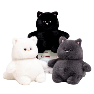 ตุ๊กตาแมวสีขาวหมอนคิตตี้น่ารักนุ่มนิ่มสุดๆตุ๊กตาของเล่นผ้าพลัฌ PP ไส้ผ้าฝ้ายปักบรรเทาความเครียด - Product Image 4