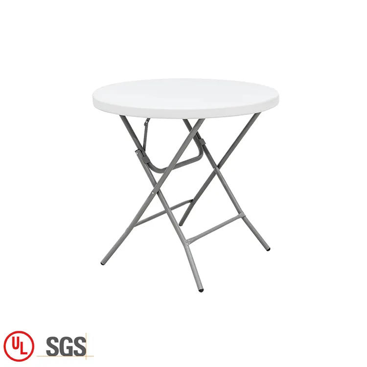 White HDPE Folding Small Outdoor Banquet Plastic Portable Folding Foldable Round Dining Table