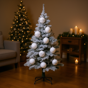 Ensemble de boules de Noël en plastique blanc, 3 pièces, ornements ronds pour la décoration de l'arbre - Product Image 2