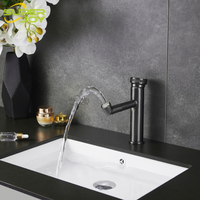 Robinet de lavabo gris facile à utiliser, mélangeur d'eau chaude et froide multifonction, idéal pour la salle de bain, pour le rinçage de la bouche et le lavage du visage