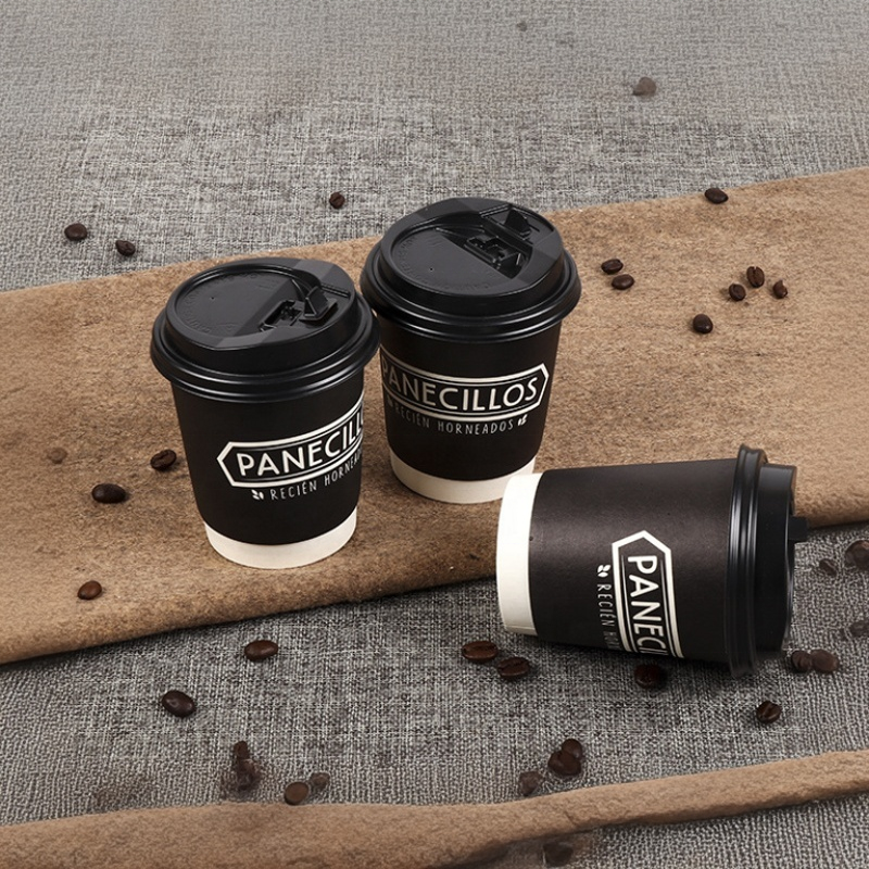 Double-Wall Insulated Biodegradable Eco Friendly Products Disposable Paper Hot Cups For Hotels & Camping
