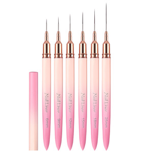 Ensemble de pinceaux pour nail art French Tip 6mm-25mm, ultra fins, pour la création de motifs graphiques et de lignes en gel - Product Image 6