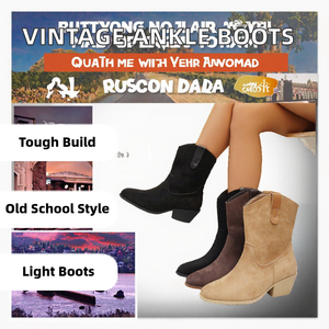 Botines de Diseño Vintage Color Marrón con Tacón Cuadrado, Cierre de Cordones Cómodo para Otoño/Invierno, Botas de Mujer Modernas al por Mayor - Product Image 2