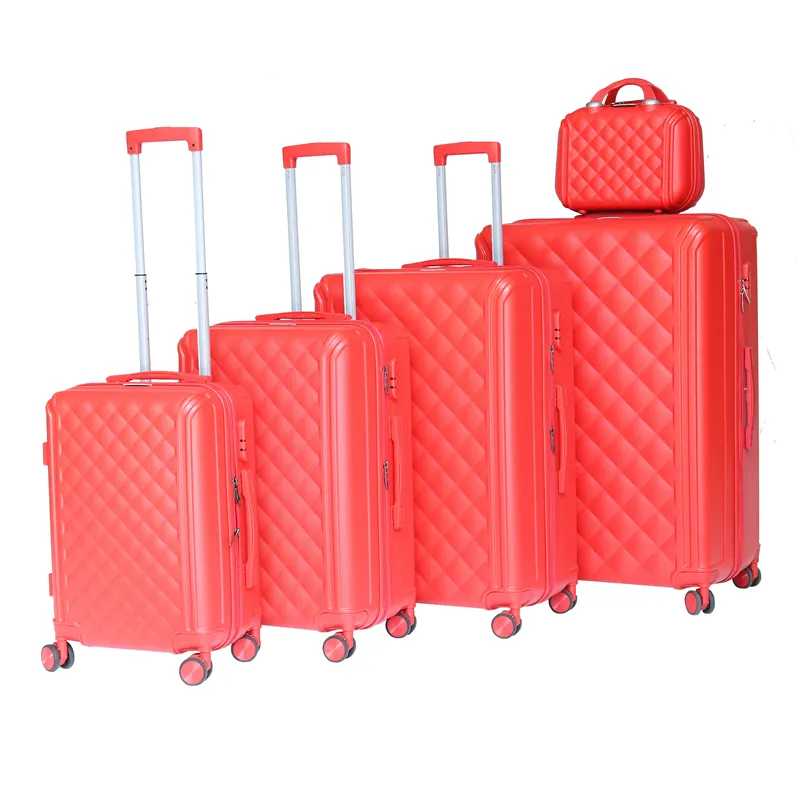 Wholesale OEM/ODM Custom Trolley Luggage 5 pcs Airplane Hard Shell Travel ABS Luggage Set