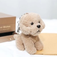 Pendentif en peluche chien Teddy mignon, accessoire de sac à dos en forme de chiot doux, porte-clés, mini poupée animale, breloque de sac, cadeau