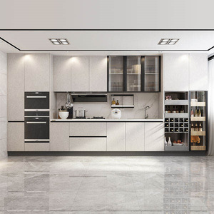 Entrega rápida Muebles de gabinete de cocina de madera de diseño moderno modular personalizado americano - Product Image 1