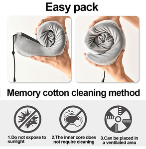 Oreiller de voyage ergonomique réglable, anti-transpiration, amovible, portable, en mousse à mémoire de forme, avec rotation à 360° °   Soutien - Product Image 2