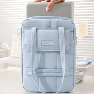 Dayanıklı dizüstü bilgisayar omuzdan askili çanta şık Polyester dizüstü bilgisayar kol moda dizüstü durumda - Product Image 3