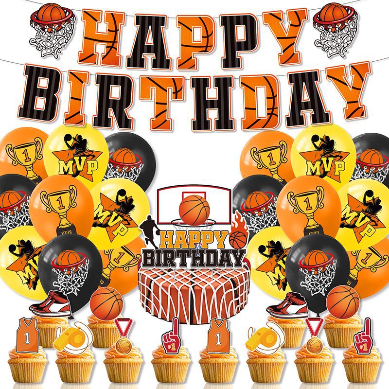 Conjunto de baloncesto de cuatro piezas.