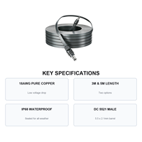 Kabel Daya DC Starlink Mini Pipih 3M 5M 18AWG Ultra-Tipis Tahan Air IP68 Anti-Jepit untuk RV Van Truk