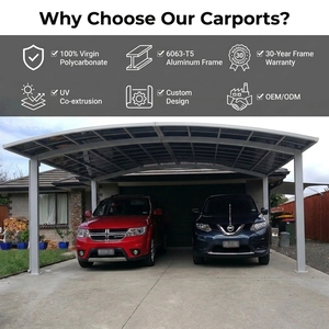Abri double pour véhicules en métal, qualité commerciale, étanche, robuste, pour parkings - Product Image 1