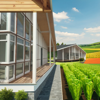 Trending Low-Cost Residential Farmhouse Montaje rápido y fácil Estructura de madera Exterior de madera Casa prefabricada Madera atractiva
