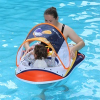 Swimbobo Parent-Enfant Gonflable Flotteur De Natation Parasol Parapluie Piscine Flotteurs avec Anneau pour Enfants Enfants Anneaux De Natation Jouets