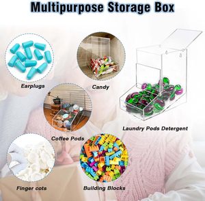 Conteneur pour capsules de lessive en acrylique sur mesure avec 2 couvercles rabattables, stockage hermétique, garde la fraîcheur, boîte pour détergent à lessive, support pour capsules de <span class=keywords><strong>lave</strong></span>-<span class=keywords><strong>vaisselle</strong></span> - Product Image 2