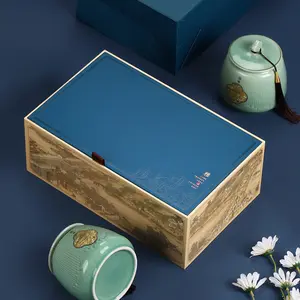 セラミックティーパッケージ、磁器ボトル、ハーフキャティ、Longjing Biluo Spring空のギフトボックス